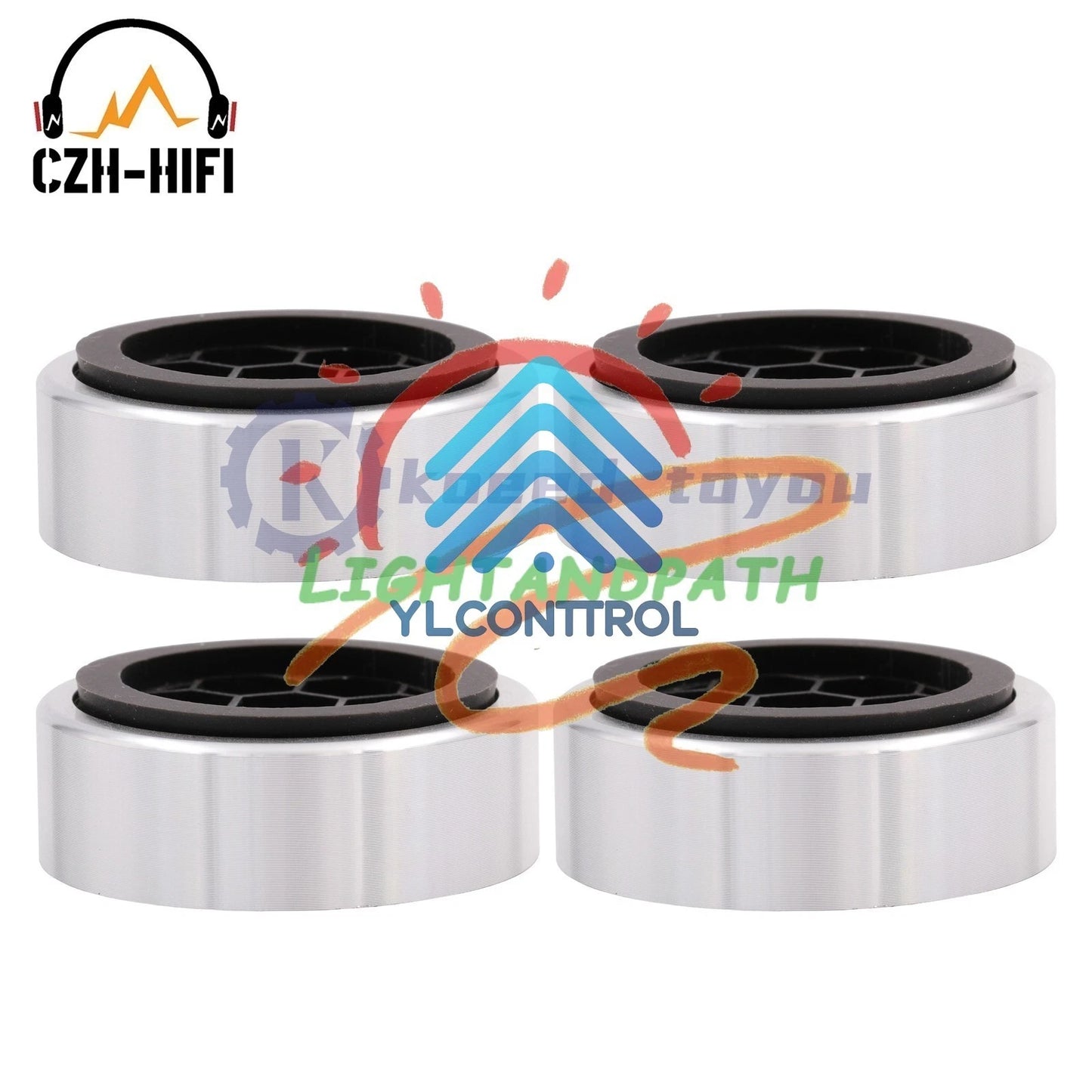 4pcs 61x23mm Isolation Feet Aluminum Plastic Pad For AMP Speaker Turntable DAC