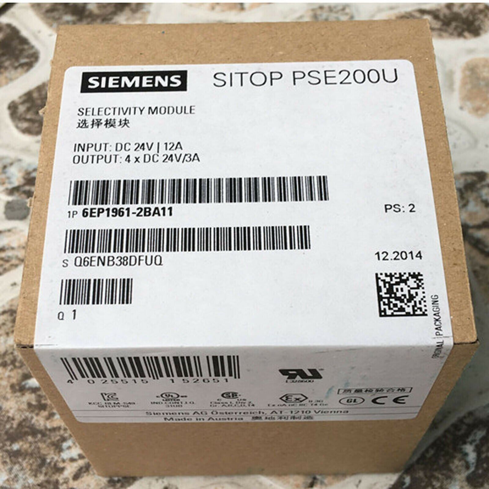 new ONE  Siemens 6EP1961-2BA11 Input Output Selectivity Module