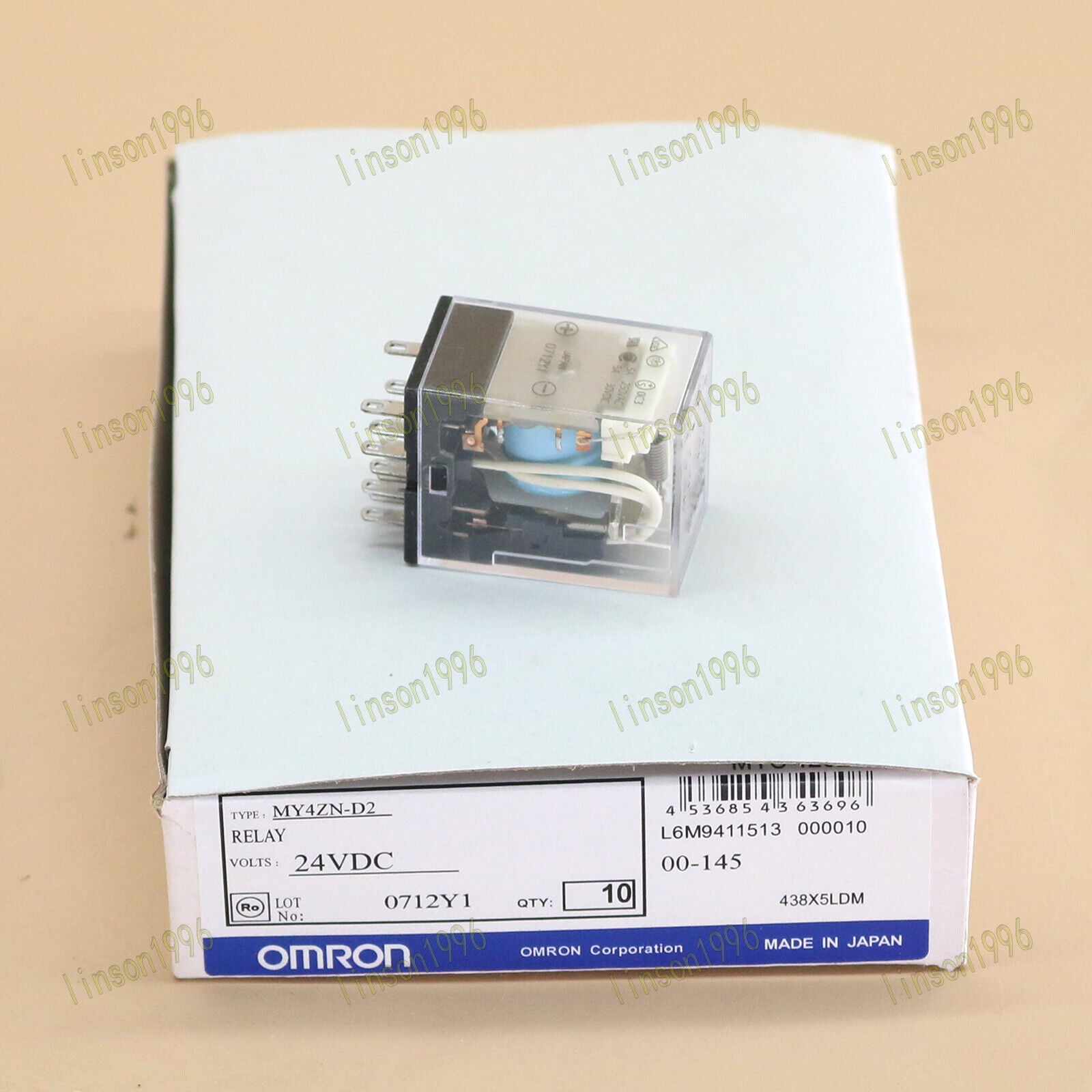 10-PC Box Omron MY4ZN-D2 Relay 24VDC Power Switch - OMRON