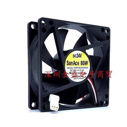 Sanyo 9WP0824S4D03 DC24V 0.1A 80*80*25MM 3-Pin Inverter Server Cooling Fan