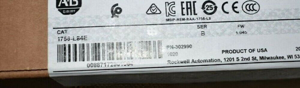 Allen Bradley 1756-L84E ControlLogix 5580 Controller Factory Sealed AB 1756-L84E | Factory Sealed Controller | Allen Bradley ControlLogix Controller | 1756-L84E Controller | ControlLogix 5580 Controller - ALLEN BRADLEY