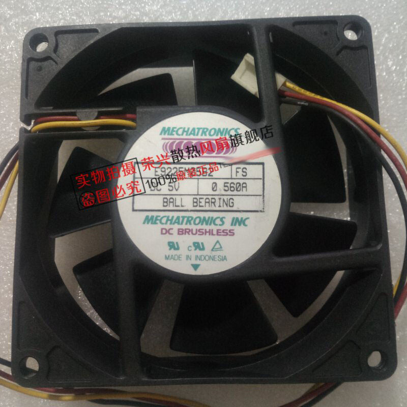 MECHATRONICS E9225M05B2 5V 0.56A 9025 9CM 3-wire cooling fan