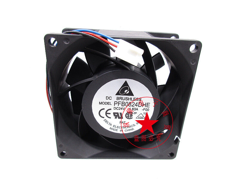 Delta PFB0824DHE fan 24V 8cm 1.63A 3pin 8038 PWM 80*80*38mm 8800RPM