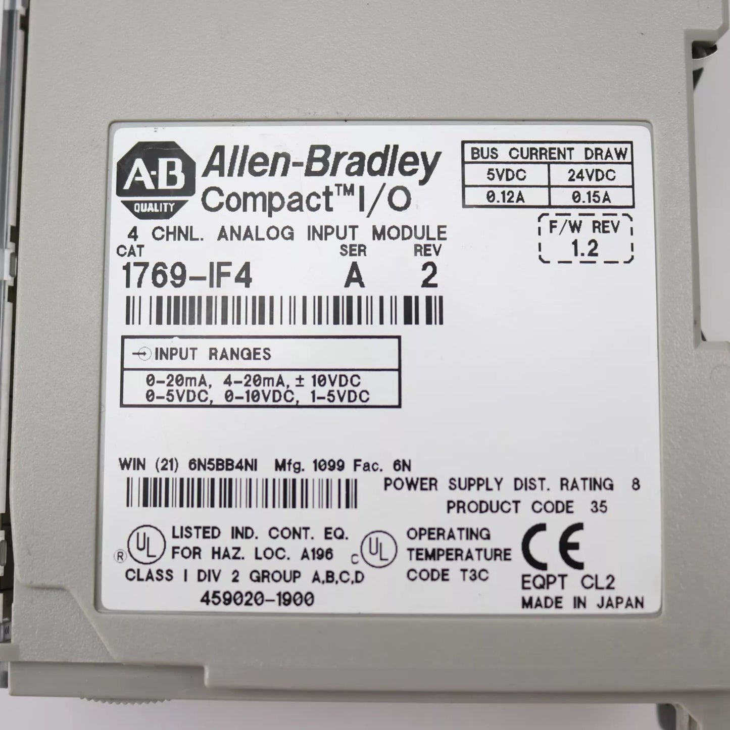 Allen Bradley 1769-IF4 CompactLogix 4-Ch Input Module - ALLEN BRADLEY
