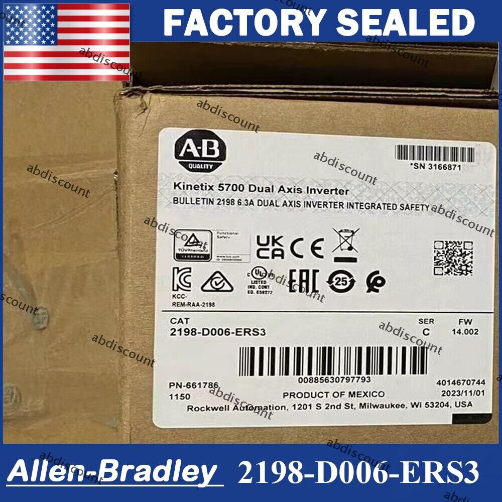New Sealed AB 2198D006ERS3 Kinetix 5700 Dual Axis Inverter - KINETIX