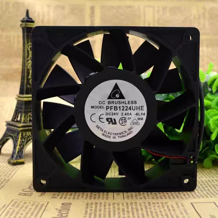 Delta PFB1224UHE 12038 DC24V 2.4A 12CM 2-Wire Silent Cooling Fan
