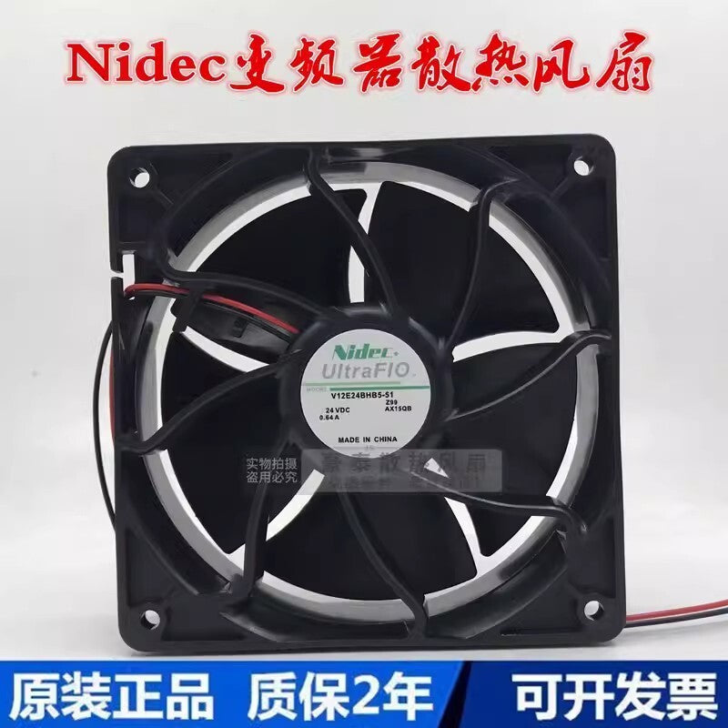 Nidec V12E24BHB5-51 12038 DC24V 0.64A 12CM 2-Wire Inverter Cooling Fan