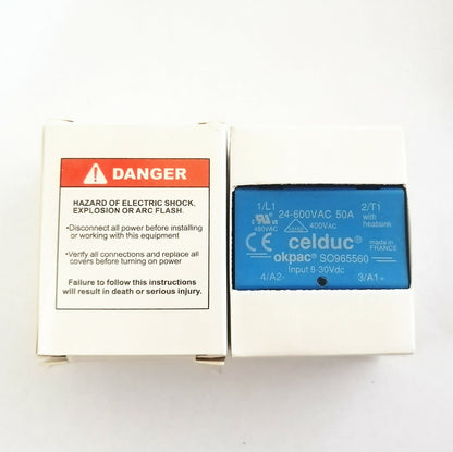 new CELDUC solid state relay SO965560 50A 3-32VDC 12-280VAC