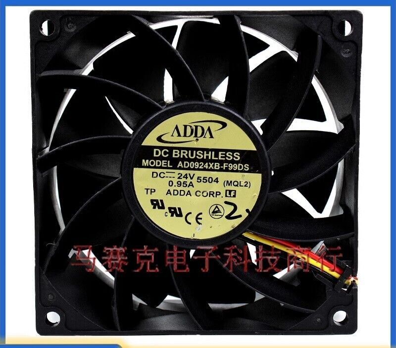 ADDA AD0924XB-F99DS 9038 24V 0.95A 9cm 3-Wire Cooling Fan