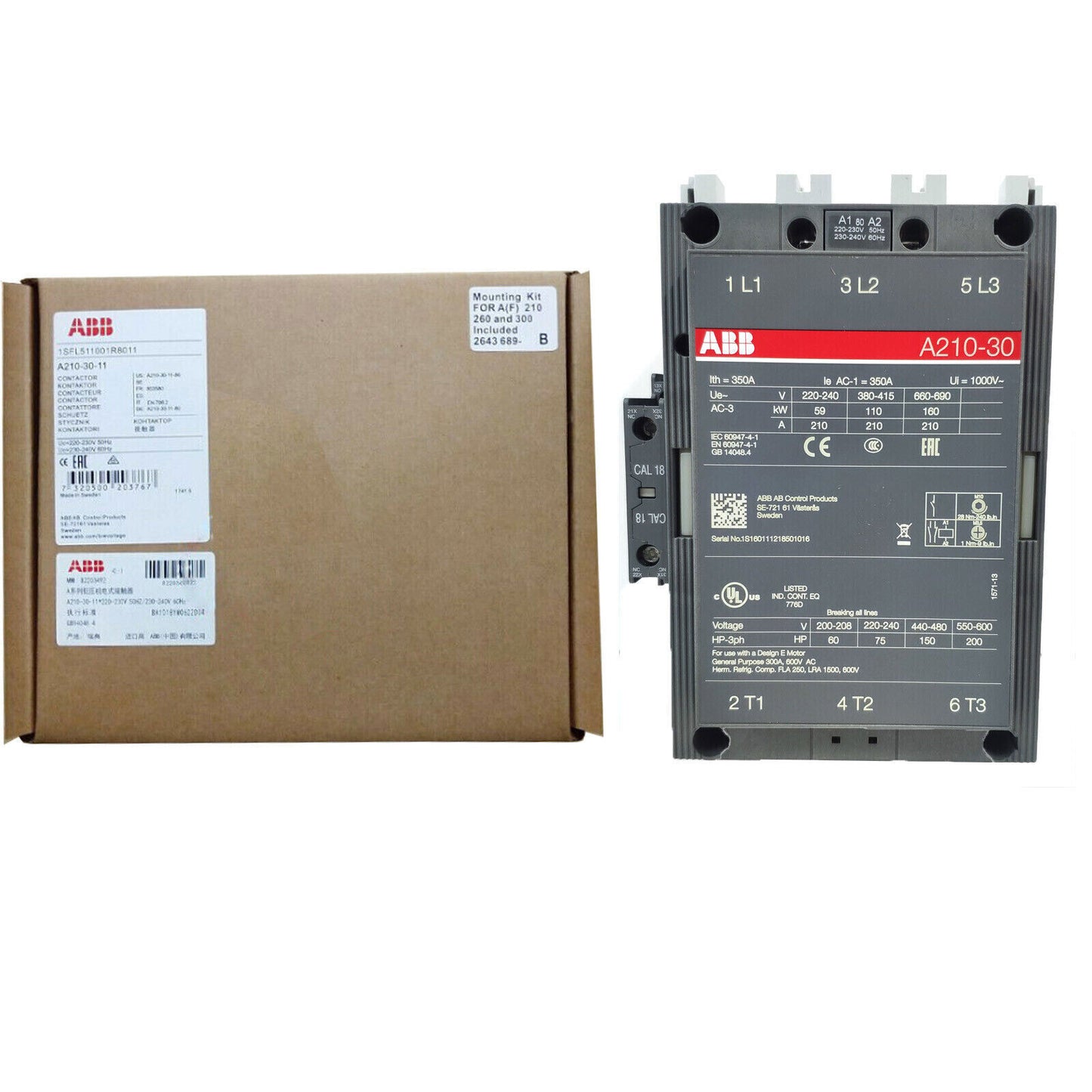 new 1PC ABB A210-30-11 A2103011 Contactor 110-120V Expeidted - ABB