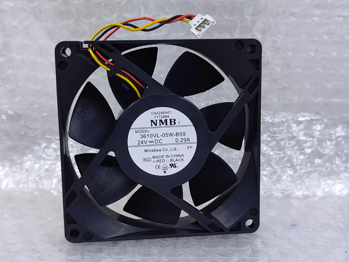 NMB 3610VL-05W-B59 DC24V 0.29A 90*90*25MM 3-Pin Inverter Cooling Fan
