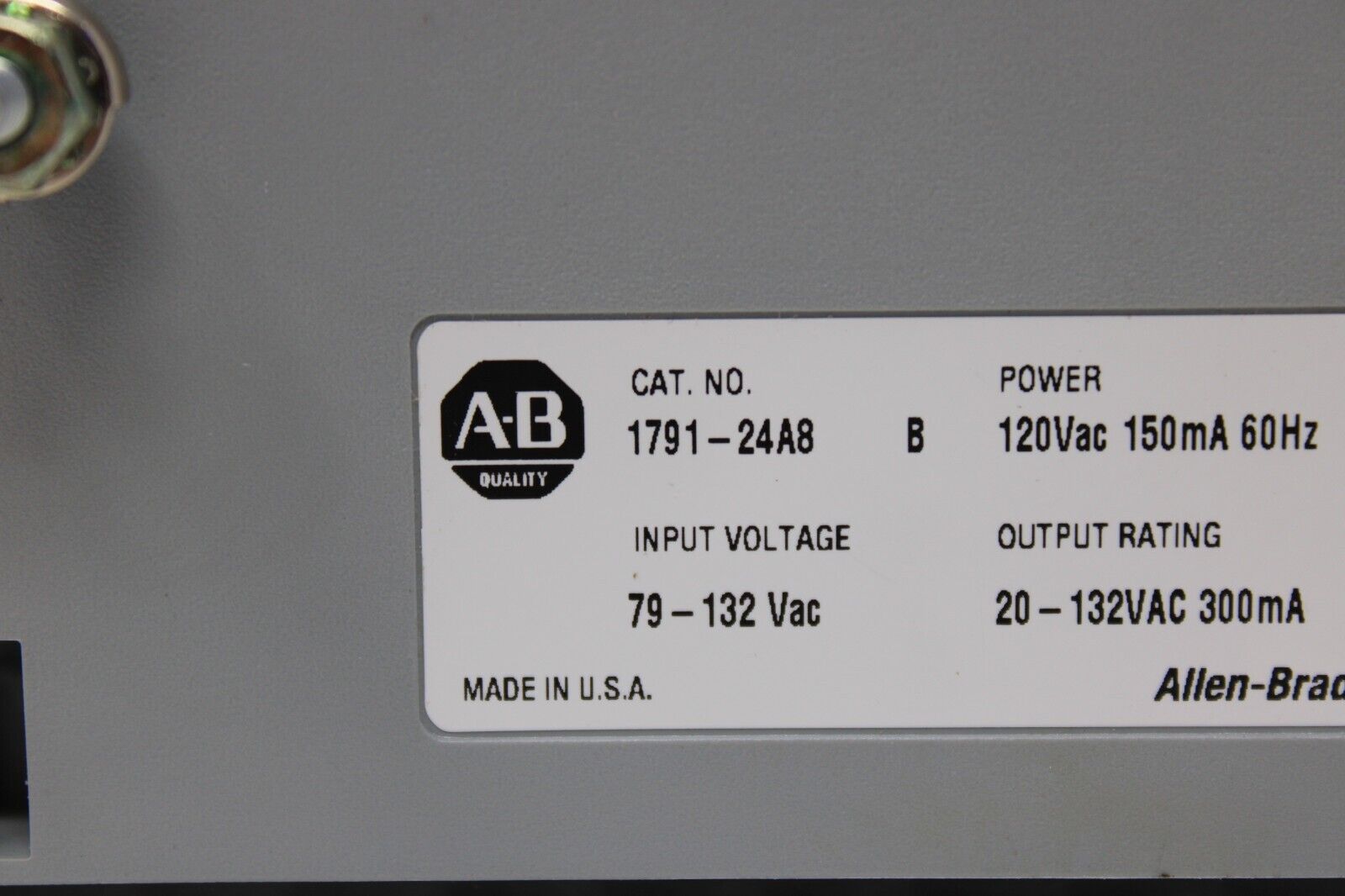 used Allen Bradley 1791-24A8 Block Module *Tested* - ALLEN BRADLEY