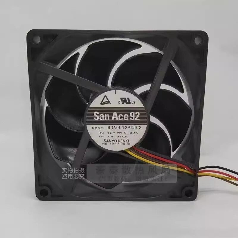 Sanyo 9GA0912P4J03 DC12V 0.39A 9CM 4-Wire Silent Cooling Fan