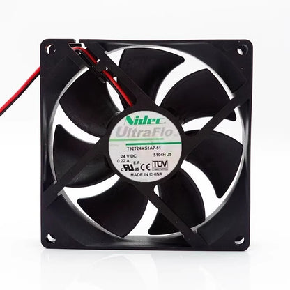 Nidec T92T24MS1A7-51 9025 DC24V 0.22A 9CM 2-Wire Inverter Cooling Fan