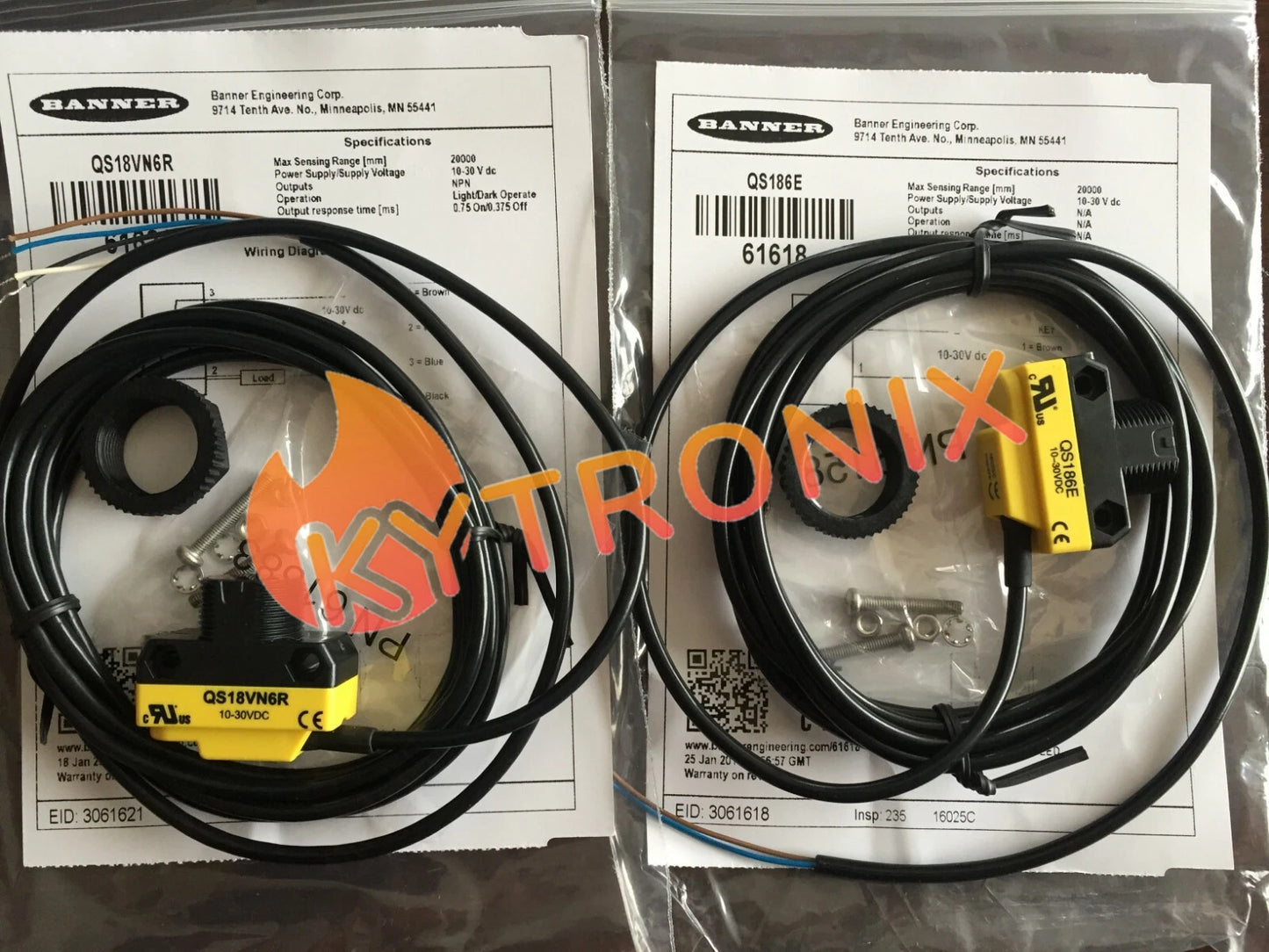 1 pcs BANNER QS186E+QS18VN6R (NPN through-beam) Photoelectric Sensor