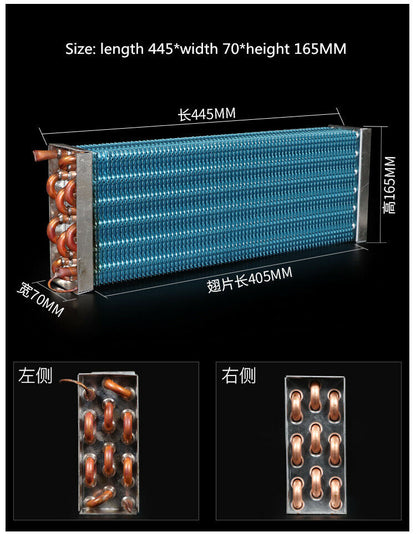 new Evaporator Condenser Refrigeration Small Copper Tube Radiator 445*70*165MM - UNKNOWN VENDOR