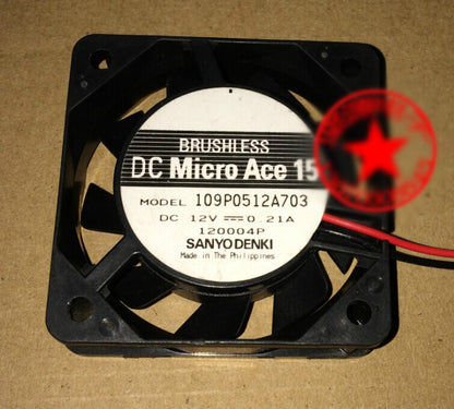 1pcs Sanyo 109P0512A703 5CM 5015 12V 0.21A 2-wire chassis cooling fan
