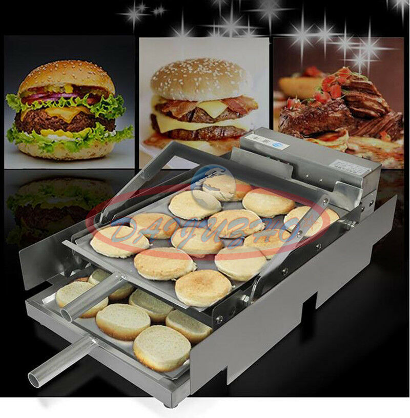 new one Commercial Hamburger Baking Machine Hamburg Double Layer Batch Bun Toaster - BAKER'S JOY