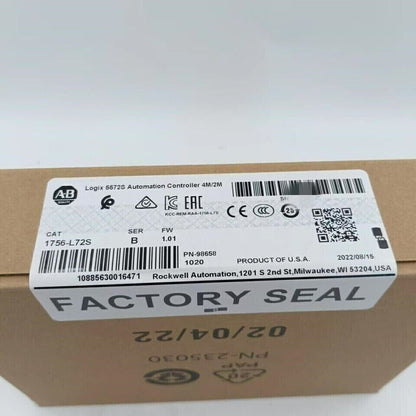 New Factory Sealed AB 1756-L72S B GuardLogix 5572S Controller 4MB 1756L72S - GUARDLOGIX
