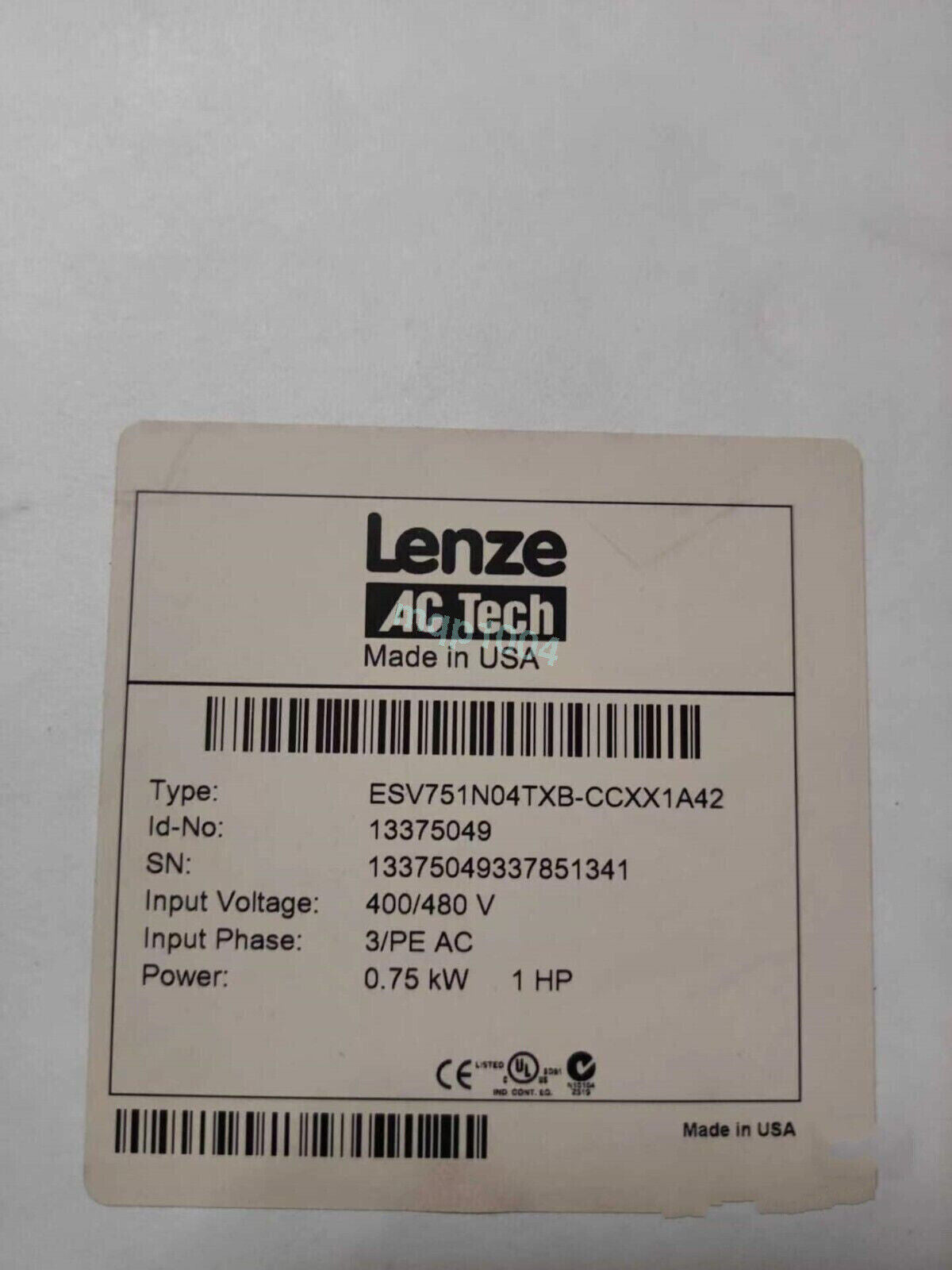 1PCS Lenze ESV751N04TXB-CC 0.75KW AC TECH - LENZE