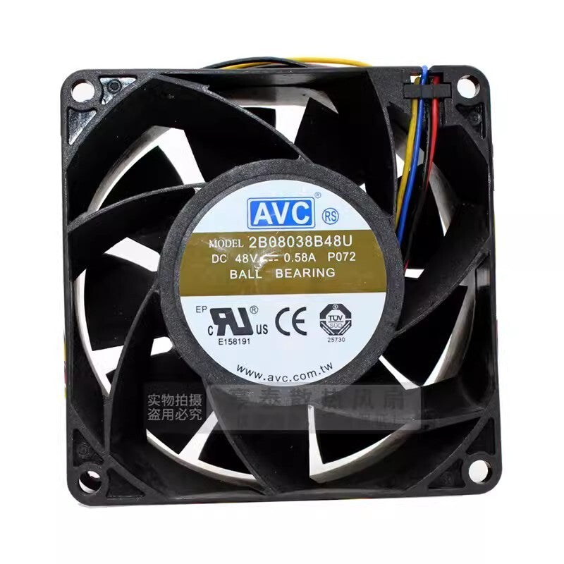 AVC 2B08038B48U-P072 8038 DC48V 0.58A 8CM Server Cooling Fan