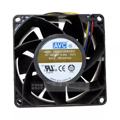 AVC 2B08038B48U-P072 8038 DC48V 0.58A 8CM Server Cooling Fan
