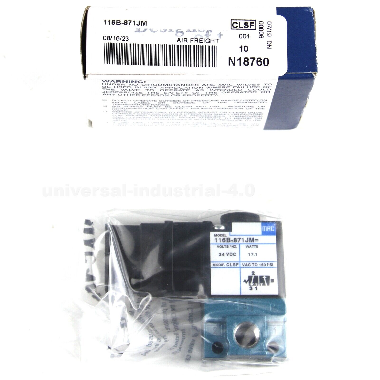 MAC 116B-871JM 24VDC Solenoid Valve - MAC