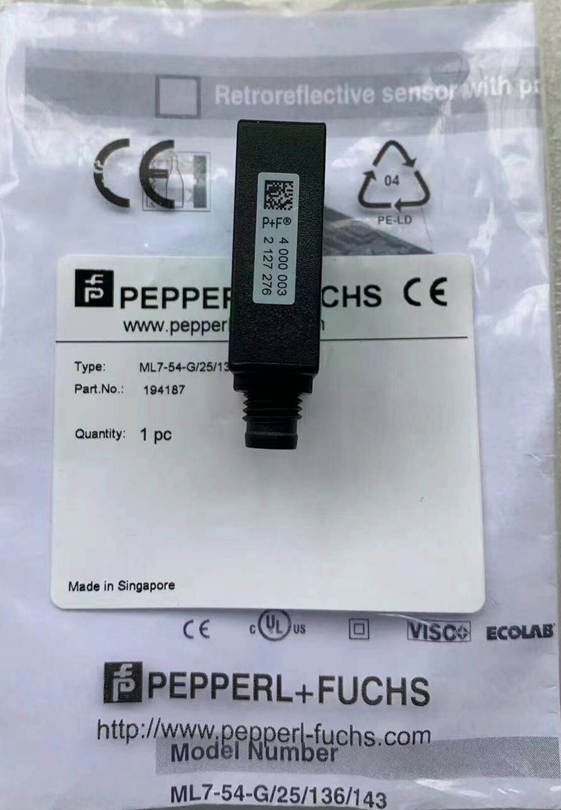PEPPERL+FUCHS ML7-54 Reflection Sensor - PEPPERL+FUCHS