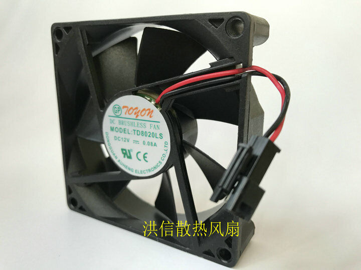new 1 PCS TOYON Fan TD8020LS DC12V 0.08A 80*20MM 2 Pin Cooling fan - TOYON