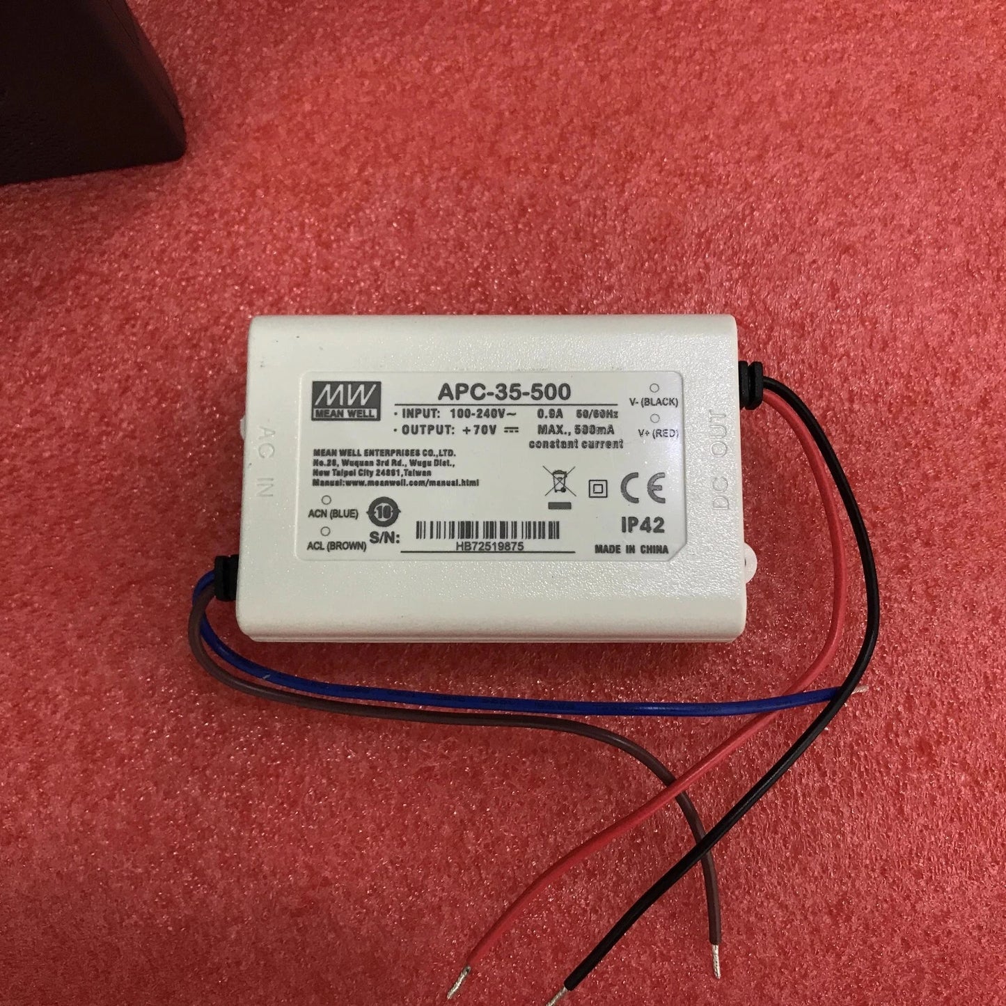 Meanwell APC-35-500 35W 25-70V 500mA LED constant current power supply