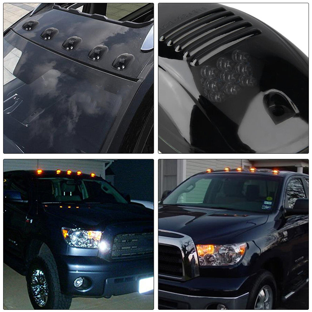 5×Smoked LED Roof top Cab Running Marker Light For Ford F150 F250 Truck Cab
