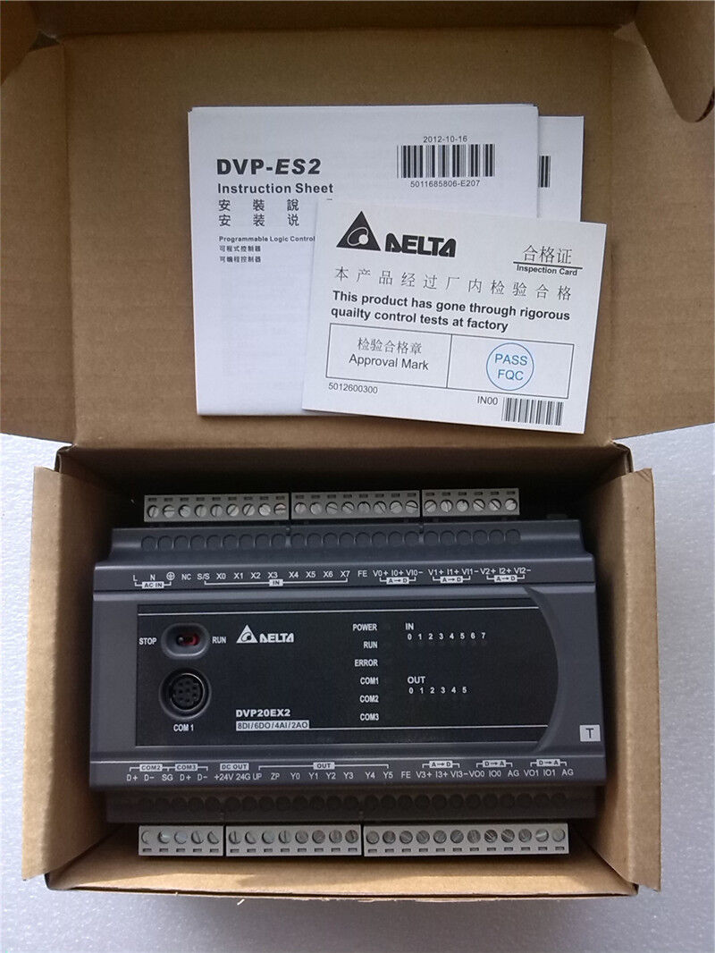 new DVP20EX200T Delta EX2 Series Analog PLC DI8/AI4 DO6 Transistor/AO2 - DELTA