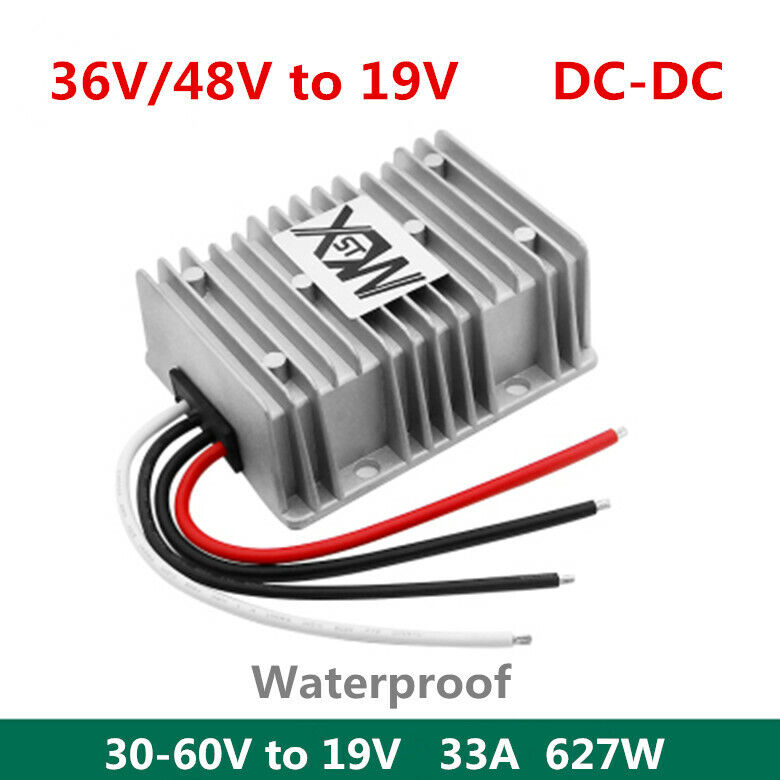 new 30-60V to 19V 33A 627W Buck Converter DC-DC Car Waterproof Power Regulator