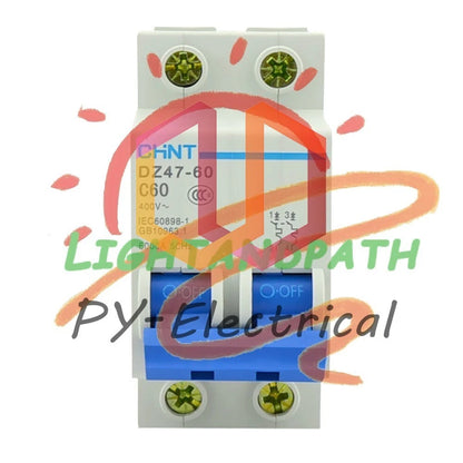 DZ47-60 C60 AC230/400V 2P 60A Rated Current 2 Pole Miniature Circuit Breaker