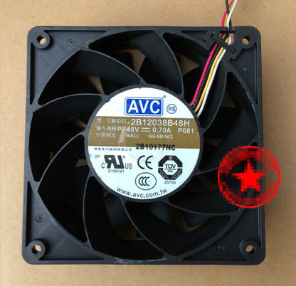 1pcs AVC 2B12038B48H p081 12CM 12038 48V 0.70A 4-wire speed regulating PWM fan