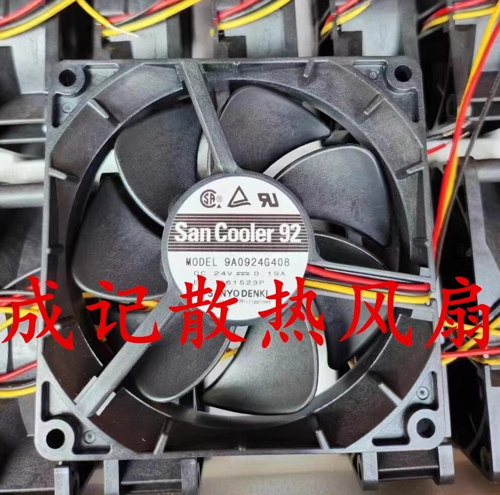 Sanyo 9A0924G408 9025 DC24V 0.19A 9CM 3-Wire Cooling Fan