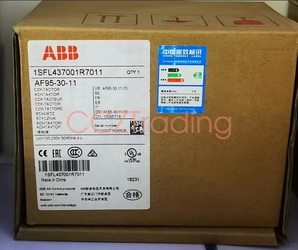 1pc ABB AF95-30-11 100-250V50/60Hz contactor 1SFL437001R7011