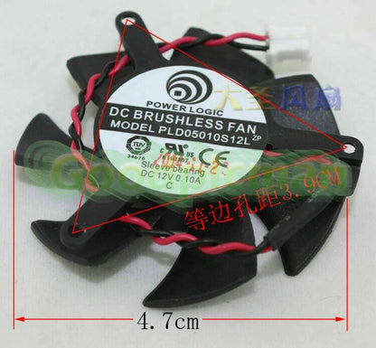 1X PLD05010S12L (DF0501012SEE2C T125010SL) 2 Pin 45mm Fan ATI nVIDIA Video Card