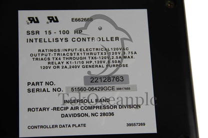 INGERSOLL RAND 22128763 Air Compressor Computer Controller Panel #te