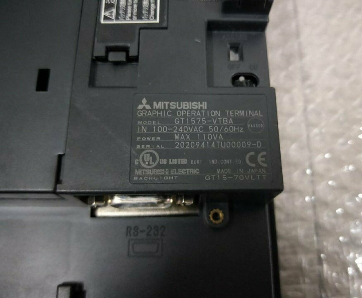 Mitsubishi Used Touchscreen Lubrication Machine GT1575-VTBA, Tested in Good Condition - MITSUBISHI