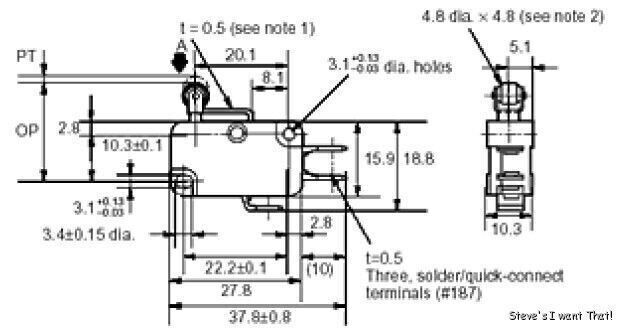 new 2pcs Micro Limit Switch V-155-1C25 Roller Lever 15A 125/250VAC - KOEED