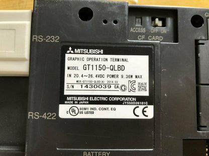 used Mitsubishi GT1150-QLBD LCD Screen Display, tested good condition - MITSUBISHI