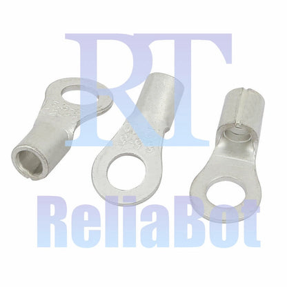 100Pcs RNB5.5-5 Bare Ring Tongue Type Non Insulated Terminals for AWG 12-10 Wire