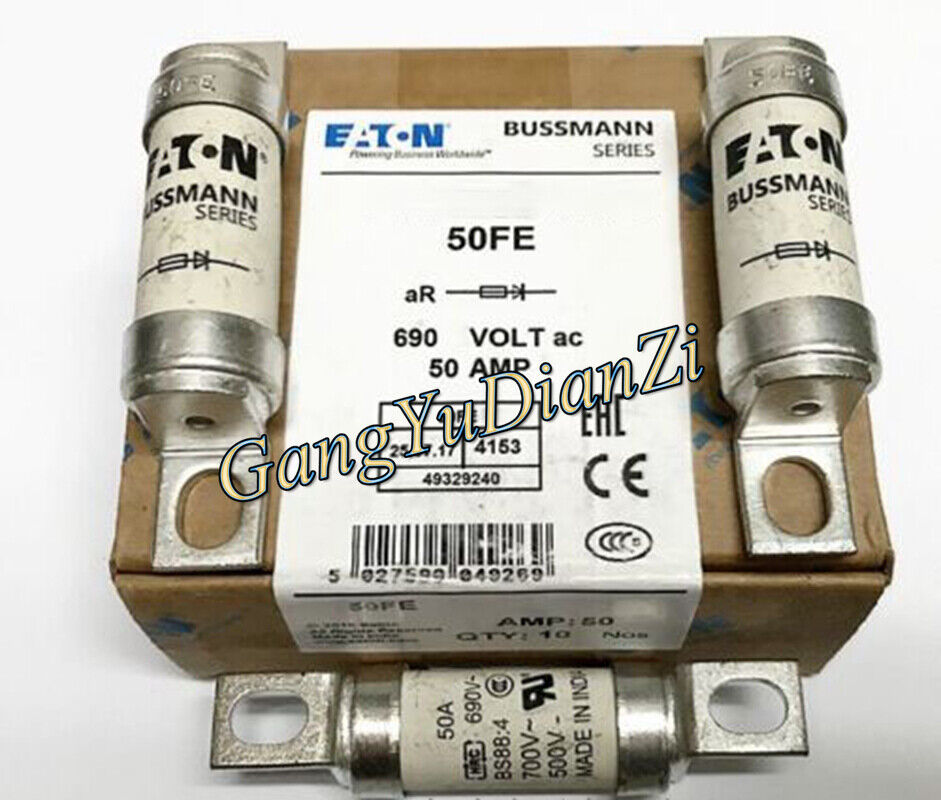 new 10PCS/1BOX Eaton BUSSMANN 50FE fuse HRC ceramic fuse BS88:4 690V 50A