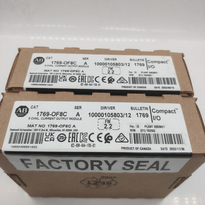 2023 Factory Sealed AB 1769-OF8C SER CompactLogix 8-Channel Module - 8 Channels - COMPACTLOGIX