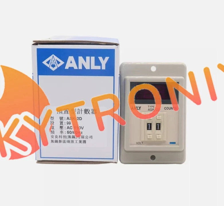 1 pcs ANLY ASK-2D Preset type counter relay AC 110V