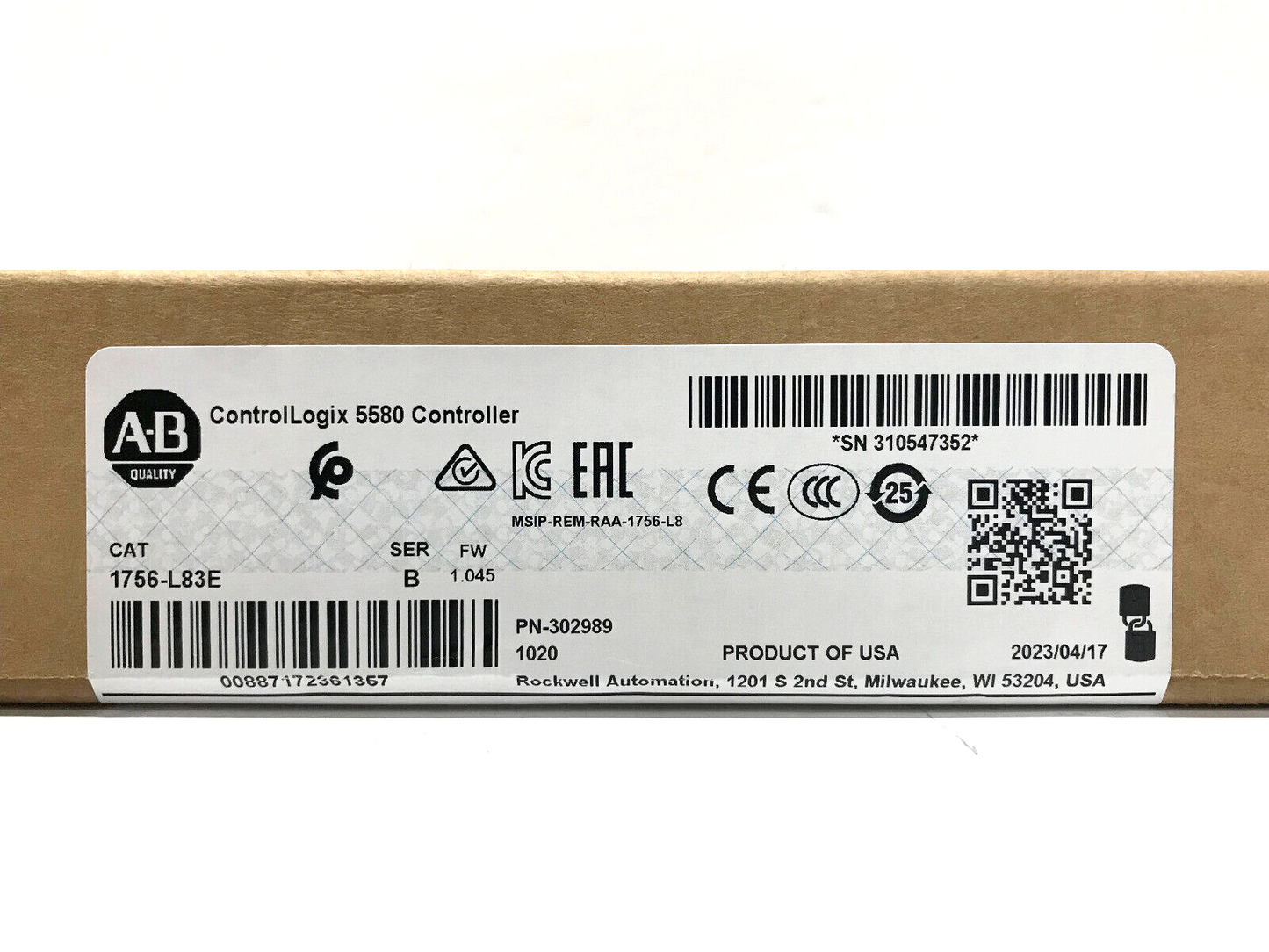 New Allen Bradley 1756-L83E SER B Control Logix Logix 5580 Processor I756L83E - ALLEN BRADLEY