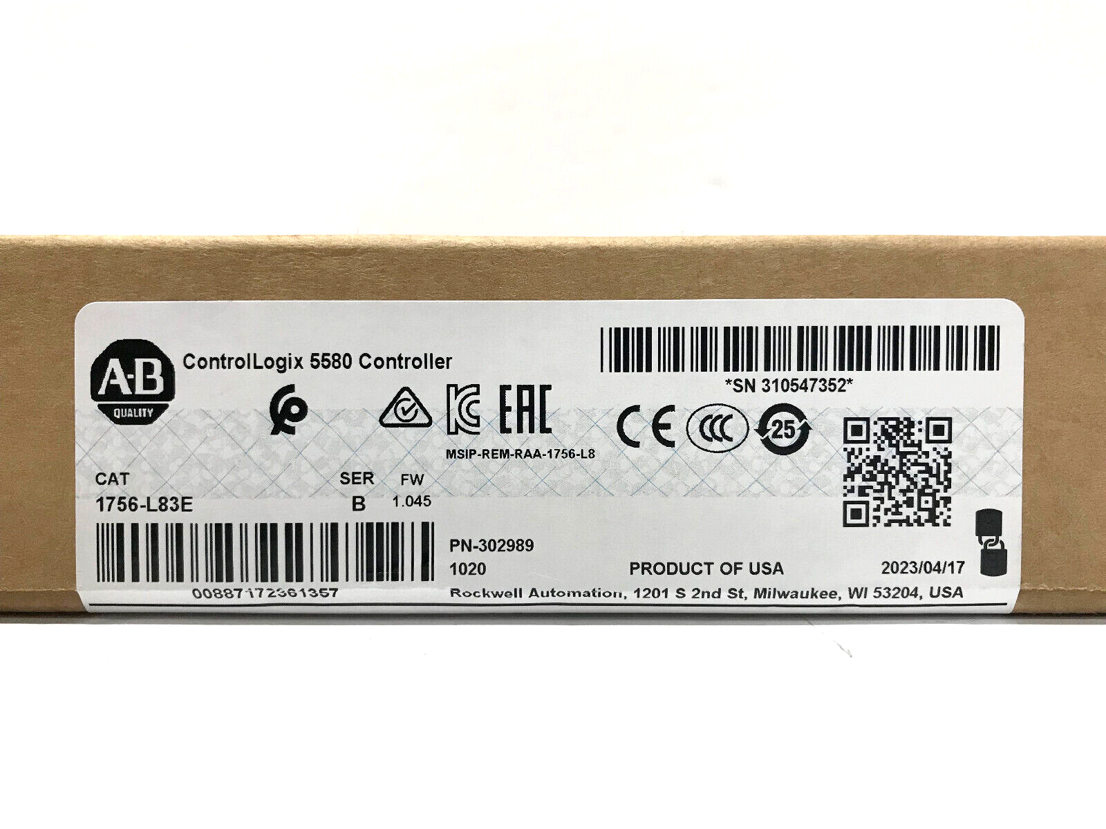 New Allen Bradley 1756-L83E SER B Control Logix Logix 5580 Processor I756L83E - ALLEN BRADLEY