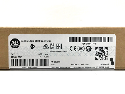 New Allen Bradley 1756-L83E SER B Control Logix Logix 5580 Processor I756L83E - ALLEN BRADLEY