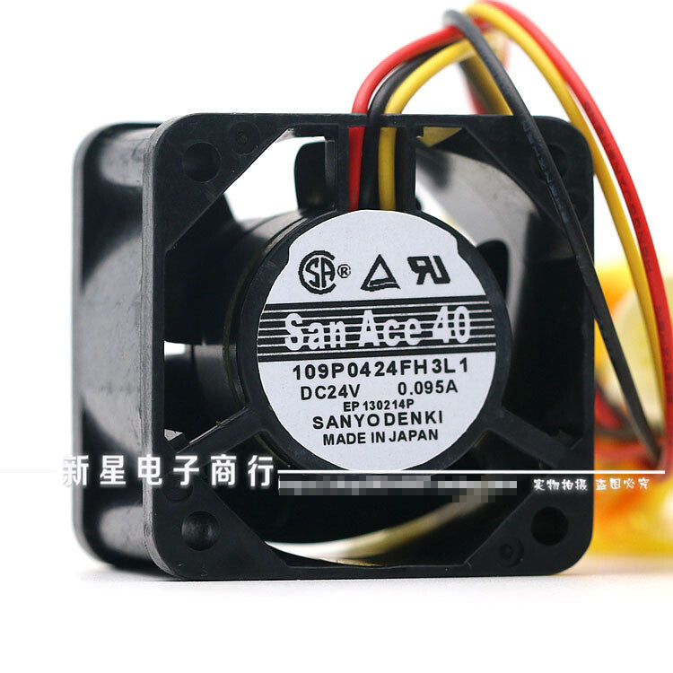 1pcs SANYO 109P0424FH3L1 0.095A 4CM 40mm 24V server fan 3pin